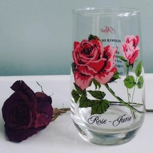Custom Rose Birth Month Flower Glass